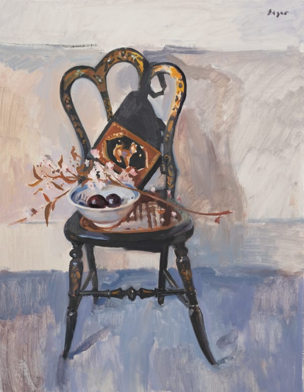 Norman Edgar RGI The Decorated Chair Oil on canvas 36 x 24 "