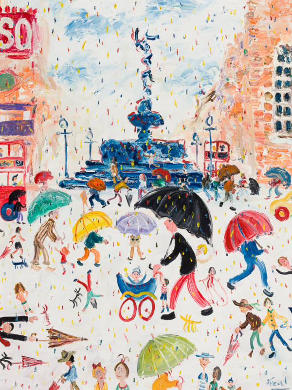 Simeon Stafford Bank Holiday, Piccadilly Oil on canvas 32 x 24 "