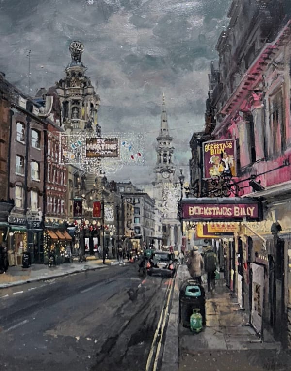 Nick Grove RSMA St Martin's Lane, London Oil on board 24 x 18 "