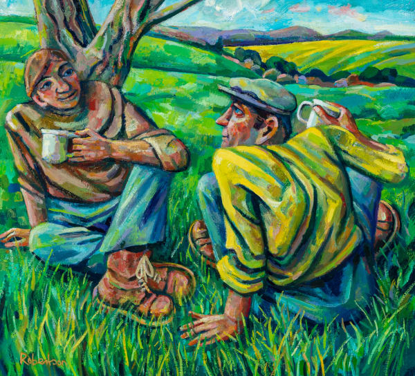 Jonathan Robertson In The Country Oil on board 20 x 22"