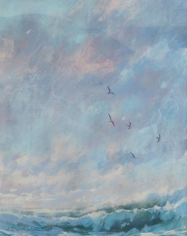 James Bartholomew Gulls and Rollers Watercolour and pastel 24.0 x 18.5 in ; 60.96 x 46.99 cm