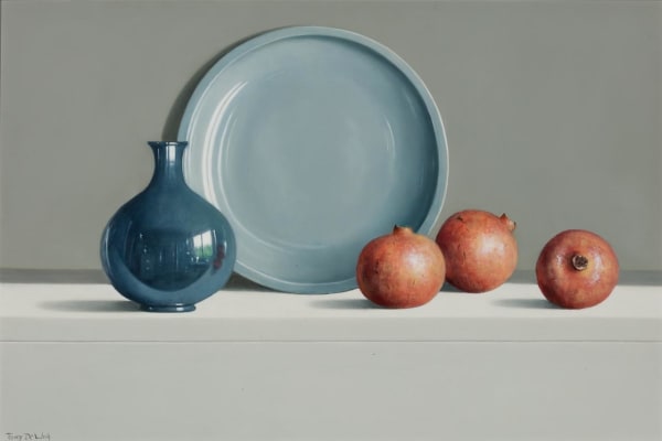 Tony de Wolf, Vase, Plate and Three Pomegranates