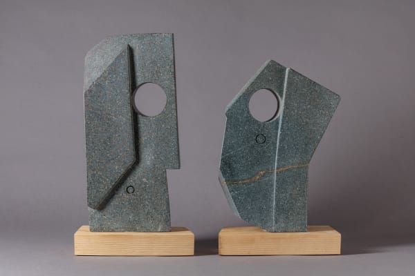 Richard Holliday The Conversation II Cornish soapstone 18 x 20 x 5 "