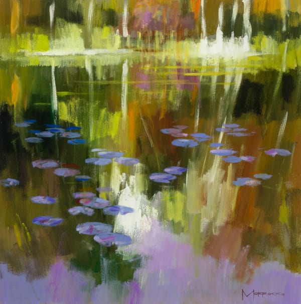 Jack Morrocco Lily Pond Autumn Colours Oil on canvas 20 x 20 "