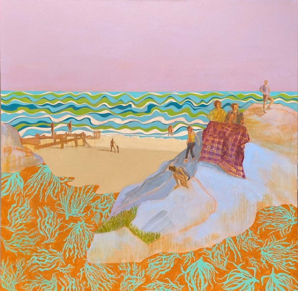 Jane Price Silent Language 3, Comings and Goings Oil on canvas 39 x 39 "