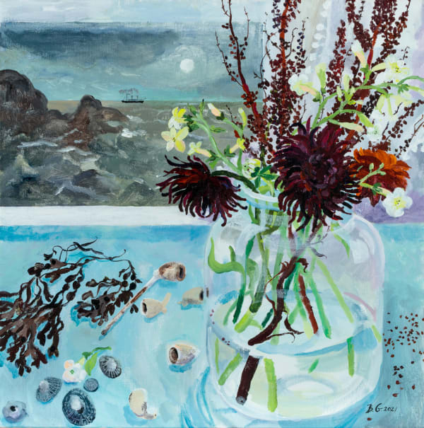 Brita Granström Victorian Seascape, 2021 Acrylic on canvas 24 x 24 "