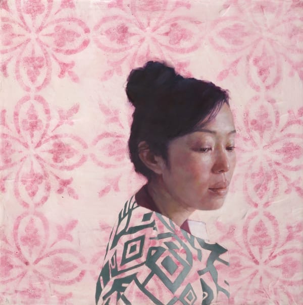 Jennifer Anderson Interior Oil on stone plaster 21.5 x 21.5 "