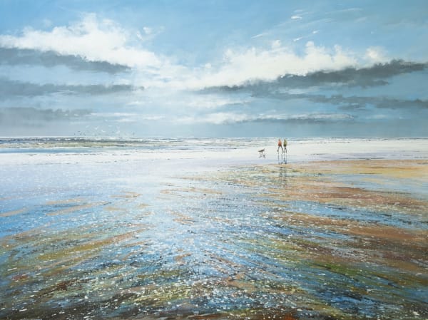 Michael Sanders Just the Three of Us Acrylic on canvas 30 x 39 "