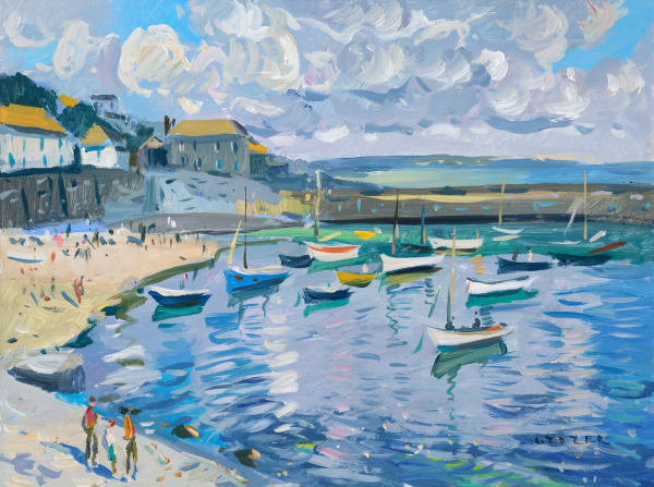Andrew Tozer Summer Afternoon, Mousehole, 2021 Acrylic on board 12 x 16 "