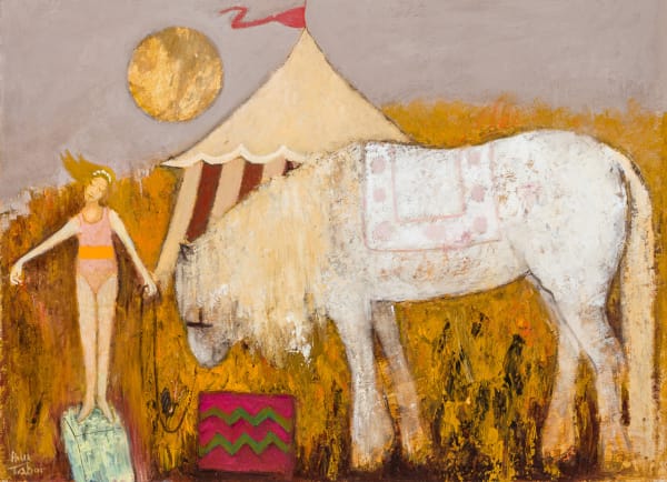 Helen Tabor Circus Horse Oil on board 24.5 x 33.5 "