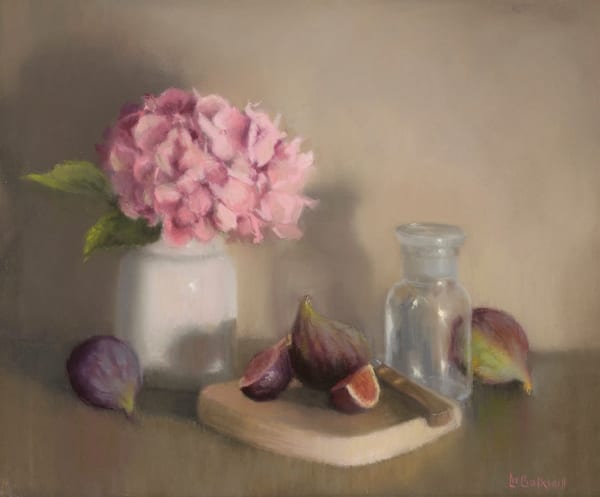 Liz Balkwill PS Hydrangea with Figs Pastel 11 x 13 "