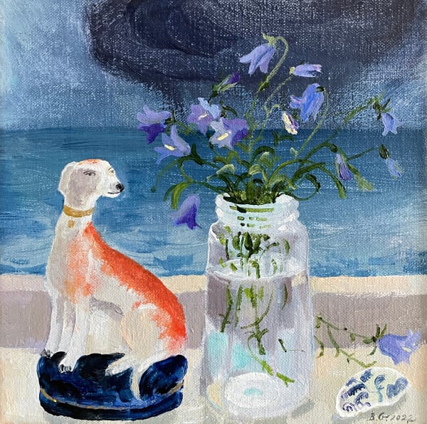 Brita Granström Harebells, 2022 Acrylic 8 x 8 "