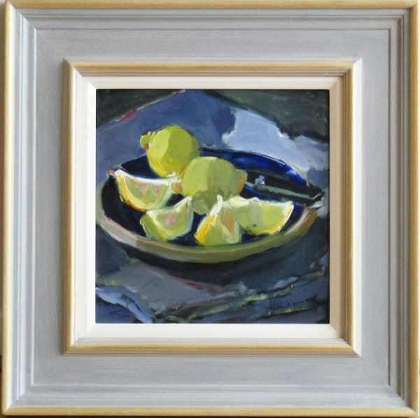 Marion Drummond PAI Lemon Boats Oil on board 12 x 12 "