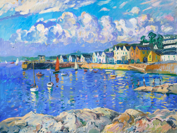Andrew Tozer Morning at St Mawes, 2021 Acrylic on canvas 36 x 48 "