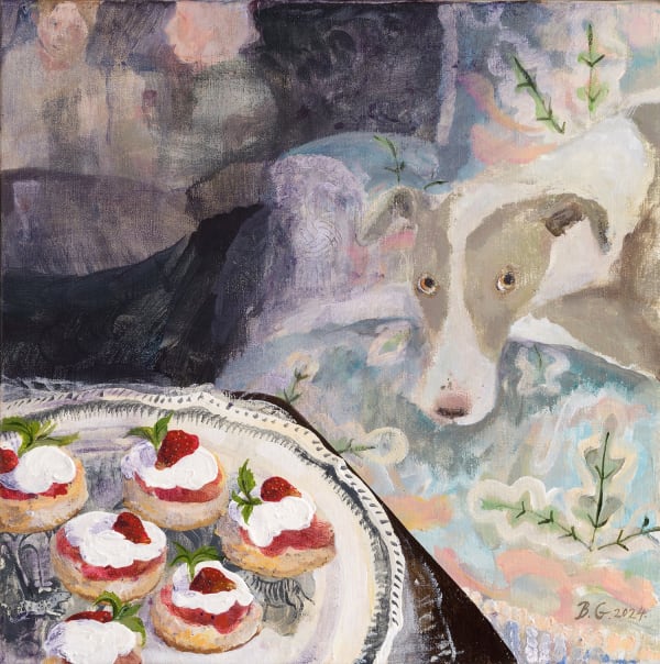 Brita Granström The Cream Tea Acrylic on canvas 16 x 16 "