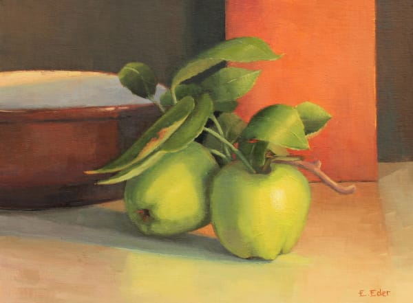 Eileen Eder, Green Apples, 14.5x17.5