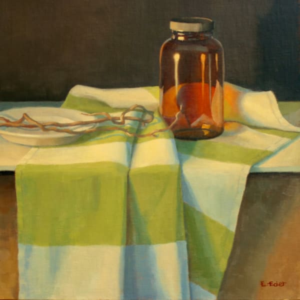 Eileen Eder, Amber Glow, 17.5x17.5