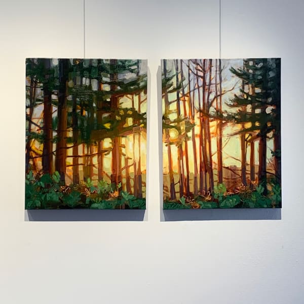 Rachel Wilcox, Woodland Glow I & II, 32Wx20(2)