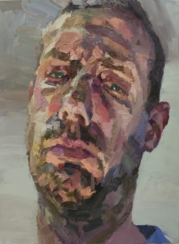Tim Benson, Self portrait by lamplight, 2019