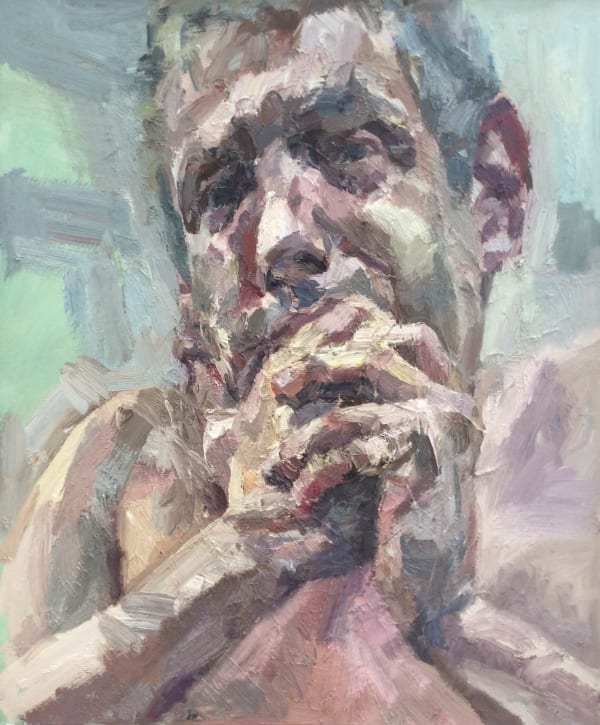 Tim Benson, Selfie with hands, 2017