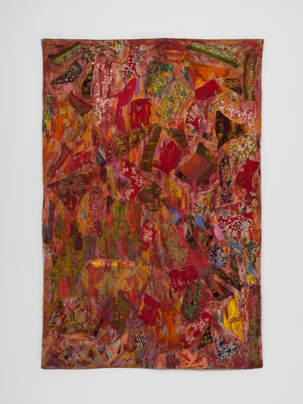 Pacita Abad (1946-2004) Bandung, 1999 Oil, painted batik cloth stitched on canvas 87 x 58 3/4 inches 221 x 149.2 cm