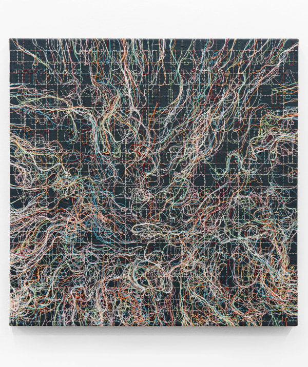 Ghada Amer, Black Board with Grid, 2014