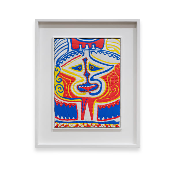 Pacita Abad, Red Mask on cloth 4, 1985