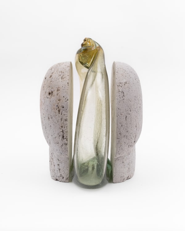 Tania Pérez Córdova Breathe out 1, 2022 Pumice stone, breath of a person, and blown glass Dimensions: 13 1/2 x 9 x 12 1/2 inches 34.5 x 23 x 32 cm
