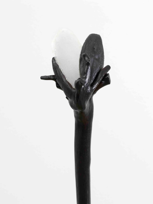 Minouk Lim Languid Statement, 2022 Wood cane, polyurethane resin, epoxy resin, metal plate Dimensions: 63 x 5 1/2 x 7 1/8 inches 160 x 14 x 18 cm