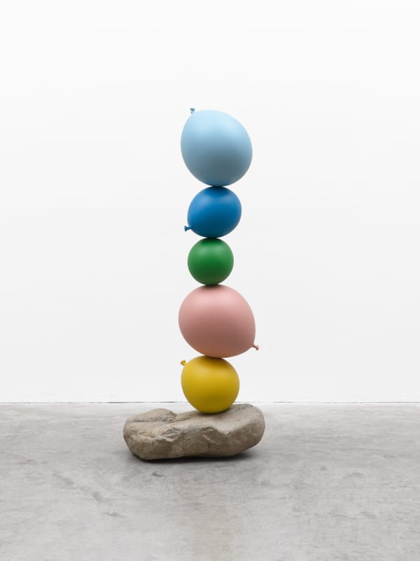Gimhongsok, Untitled (Short People) Light Blue, Blue, Green, Gold, Silver, 2018