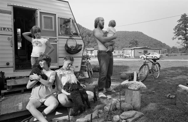 Sage Sohier, Family with Poodle puppies, Mill Creek, West Virginia, 1982