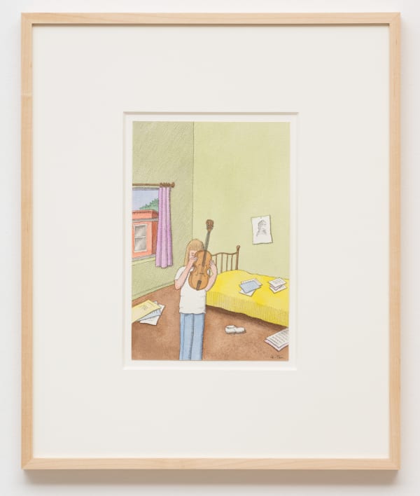 Pierre Le-Tan, Study for a Book Cover (Violin), 1990s