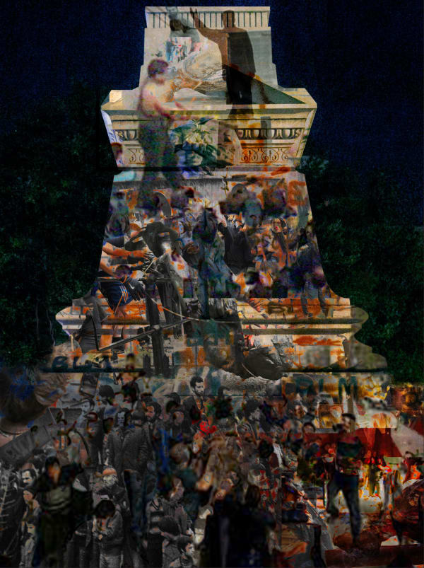 Farideh Sakhaeifar, When Pulling Down a Statue a Chain Works Better Than A Rope, 2021