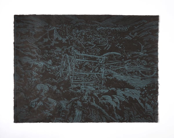 Alexa Kumiko Hatanaka, The Catfish beneath Kanto (blue washi), 2023