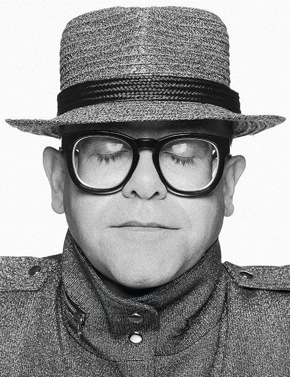 Terry O'Neill, Elton John with eyes closed
