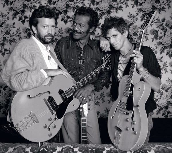 Terry O'Neill, Guitar Legends Clapton, Berry and Richards, 1986