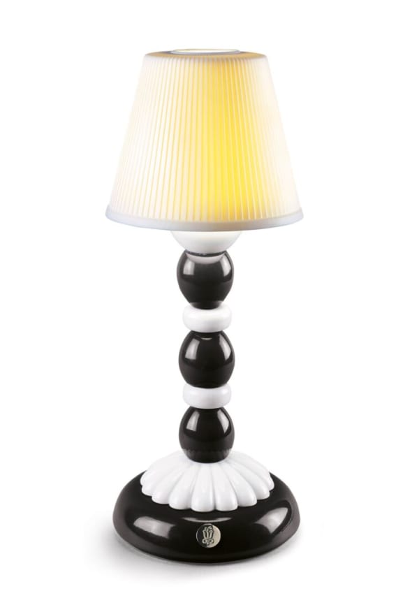 LLADRÓ, "Firefly Palm Table Lamp. Black and White"
