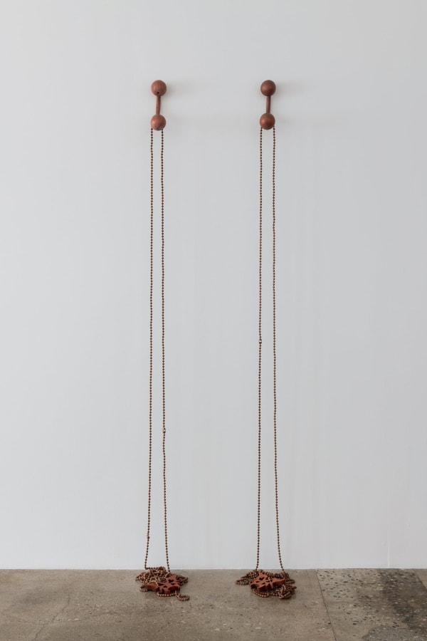 Sessa Englund, Twin piercings with chain and butterflies (piercing series) , 2021