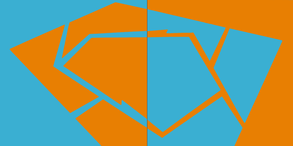 Dawn Arrowsmith, Place of Difference: Sky Blue and Mandarin Diptych, 2018
