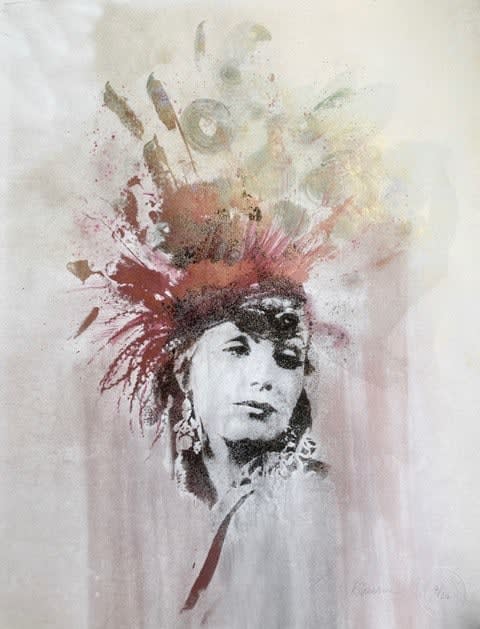 Rosie Emerson Greta Garbo charcoal & bronze powder on paper