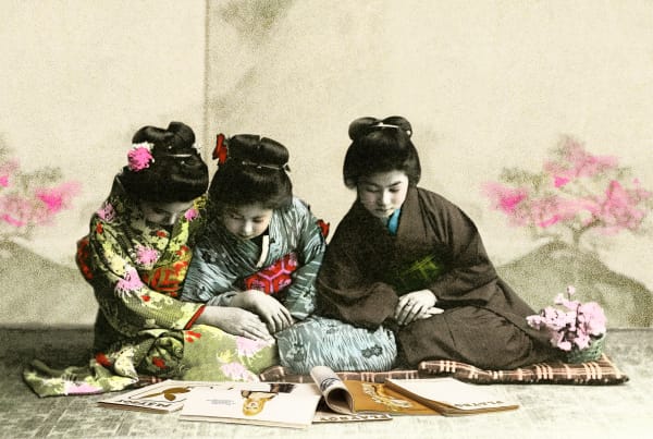 Gavin Mitchell, Artist, Shared Reading, Geisha girl, Playboy, Japan, Turner Art Perspective, Essex Chelmsford Art Gallery