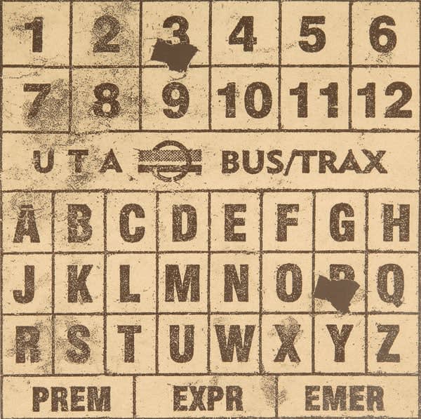 Limited edition silkscreen print by Iconic British Pop artist, Sir Peter Blake, titled Appropriated Alphabets 2, 2013 featuring the twelve letters of the alphabet with numbers to 10 on sepia background. Turner Art Perspective, Essex Gallery.