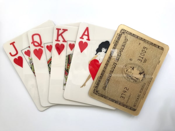 Gavin Mitchell, artist, gold ,playing card, turner art perspective Essex, Chelmsford Art Gallery gallery