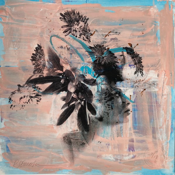 Rosie Emerson British artist hand finished works Hollywood actress blue pink purple