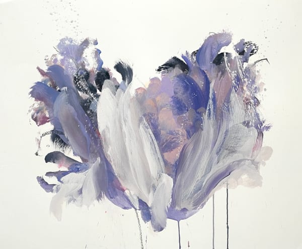 Beatriz Elorza, Artist, Purpureus, Purple, Grey Floral, Flower, Turner Art Perspective, Essex Chelmsford Art Gallery