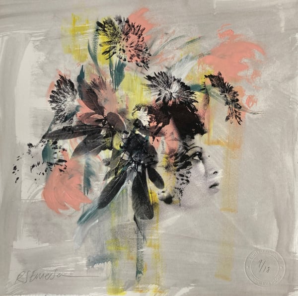 Rosie Emerson British artist hand finished works Hollywood actress blue pink purple