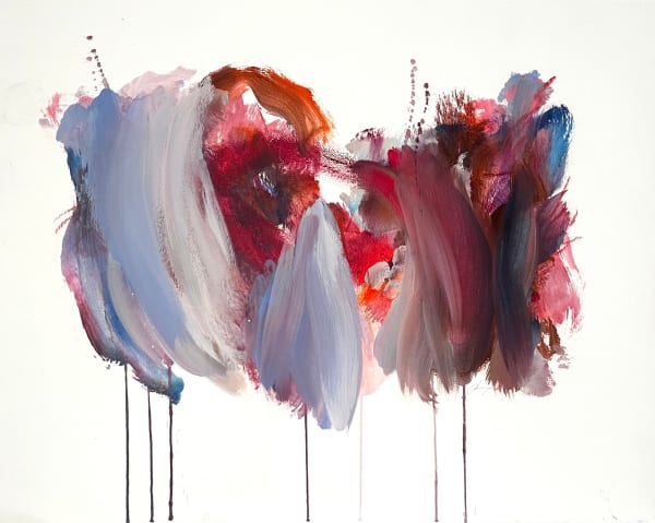 Beatriz, Elorza, Haema, Floral, Red Purple, Orange, Flower, Turner Art Perspective, Essex Chelmsford Art Gallery