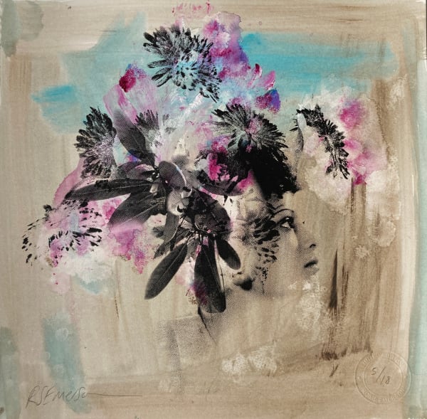 Rosie Emerson British artist hand finished works Hollywood actress blue pink purple