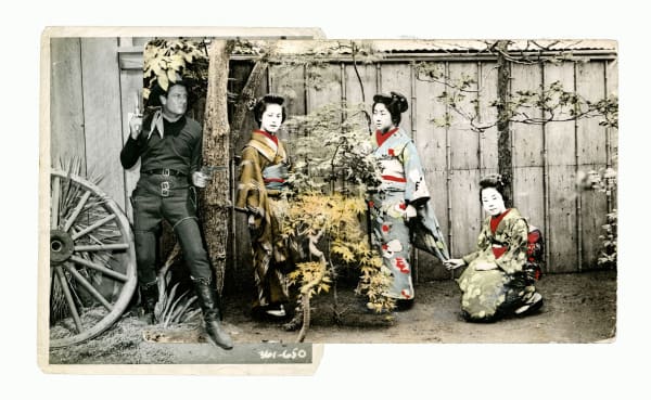 Gavin Mitchell, artist, If Anyone Asks, Old Japanese postcards & Western photographs, Turner Art Perspective gallery essex