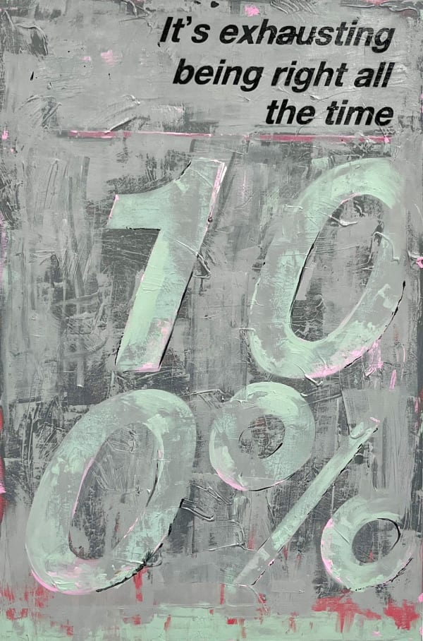 Mr. Controversial, Artist, It's Exhausting Being Right All The Time, Original on canvas, Turner Art Perspective, Essex Chelmsford Art Gallery